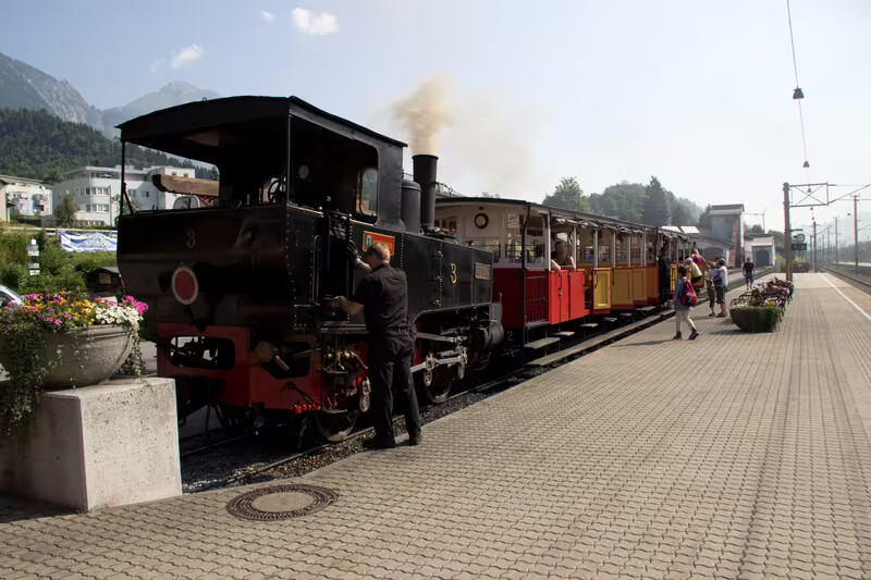 Detail einer historischen Bergbahn